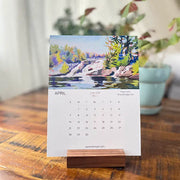 2024 Desktop Calendar with wood base - Towns of Muskoka