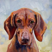custom pet painting of brown dog on canvas
