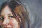 Oil painting detail of woman's eyes