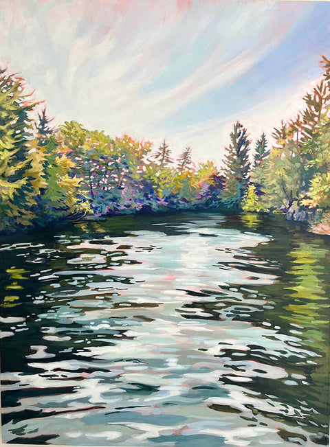 "Afternoon on the River" - a Muskoka River painting - 30"Wx40"H