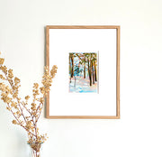 Abstract tree wall art in frame