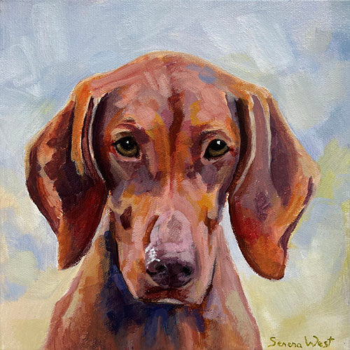 custom pet painting of brown dog on canvas