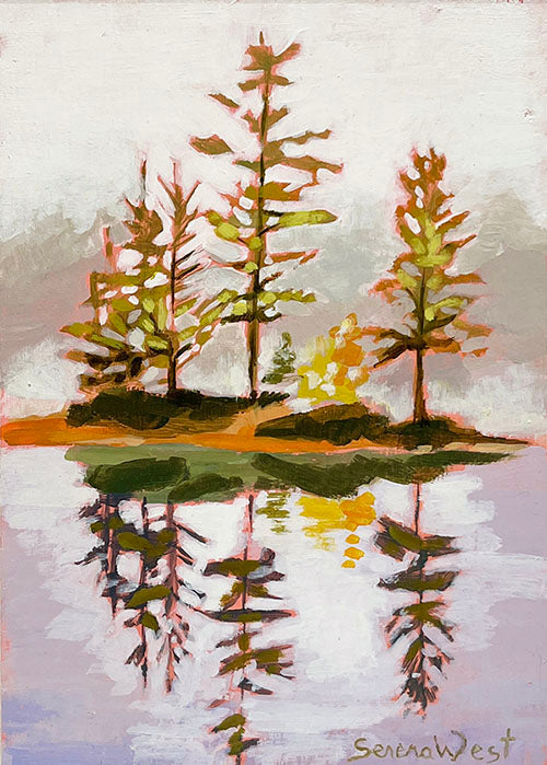 Muskoka pine trees landscape painting by Canadian landscape painter Serena West